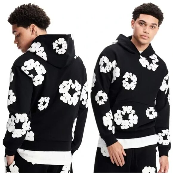 🌹🌹Denim Tears The Cotton Wreath Hoodie Sweatshirt Black❤️❤️❤️ - Picture 5 of 5